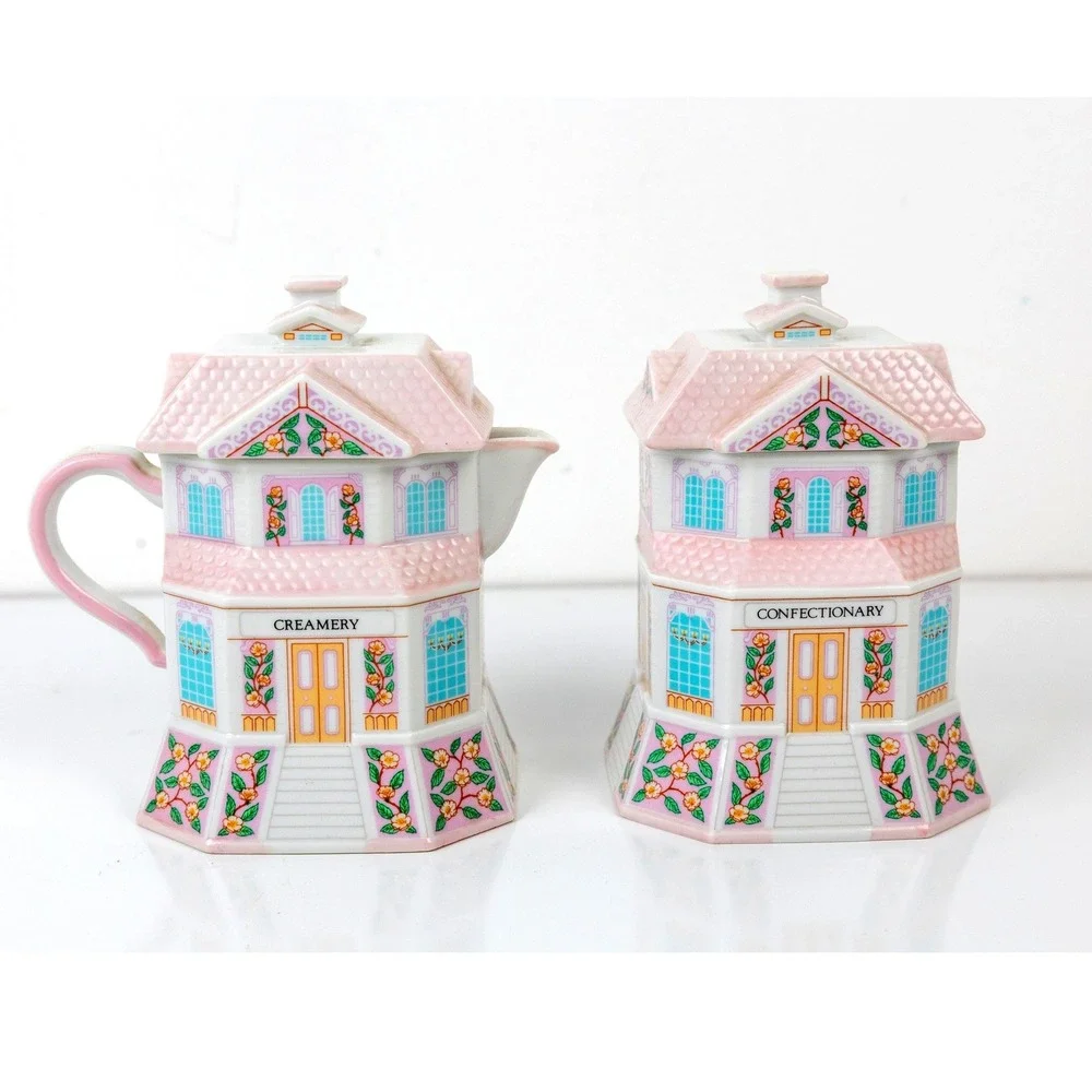 Lenox Village Creamery Confectionary Cream Sugar Set Vintage 1991